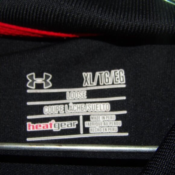 Under Armour Black/Red Polo Shirt Sz XL - Picture 4 of 5